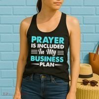 Prayer Is Included In My Business Plan Funny Boss Premium Women's Tank Top thumb 2