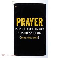 Prayer Is Included In My Business Plan - Funny Awesome Boss Golf Towel thumb 0