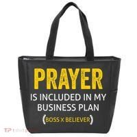Prayer Is Included In My Business Plan - Funny Awesome Boss Tote Bag thumb 0