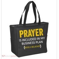 Prayer Is Included In My Business Plan - Funny Awesome Boss Tote Bag thumb 2