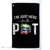 Poker I'm Just Here For The Pot Funny Golf Towel thumb 0