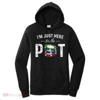 Poker IM Just Here For The Pot Funny Women's Hoodie thumb 0
