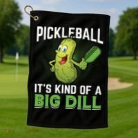 Pickleball It's Kind Of The Big Dill Golf Towel thumb 1