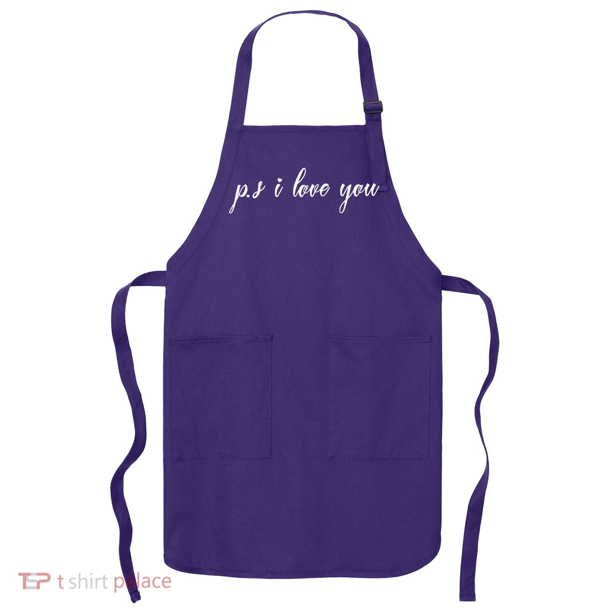 Ps I Love You Day Purple Apron