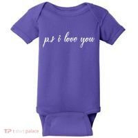 Ps I Love You Day Purple Baby Bodysuit thumb 0