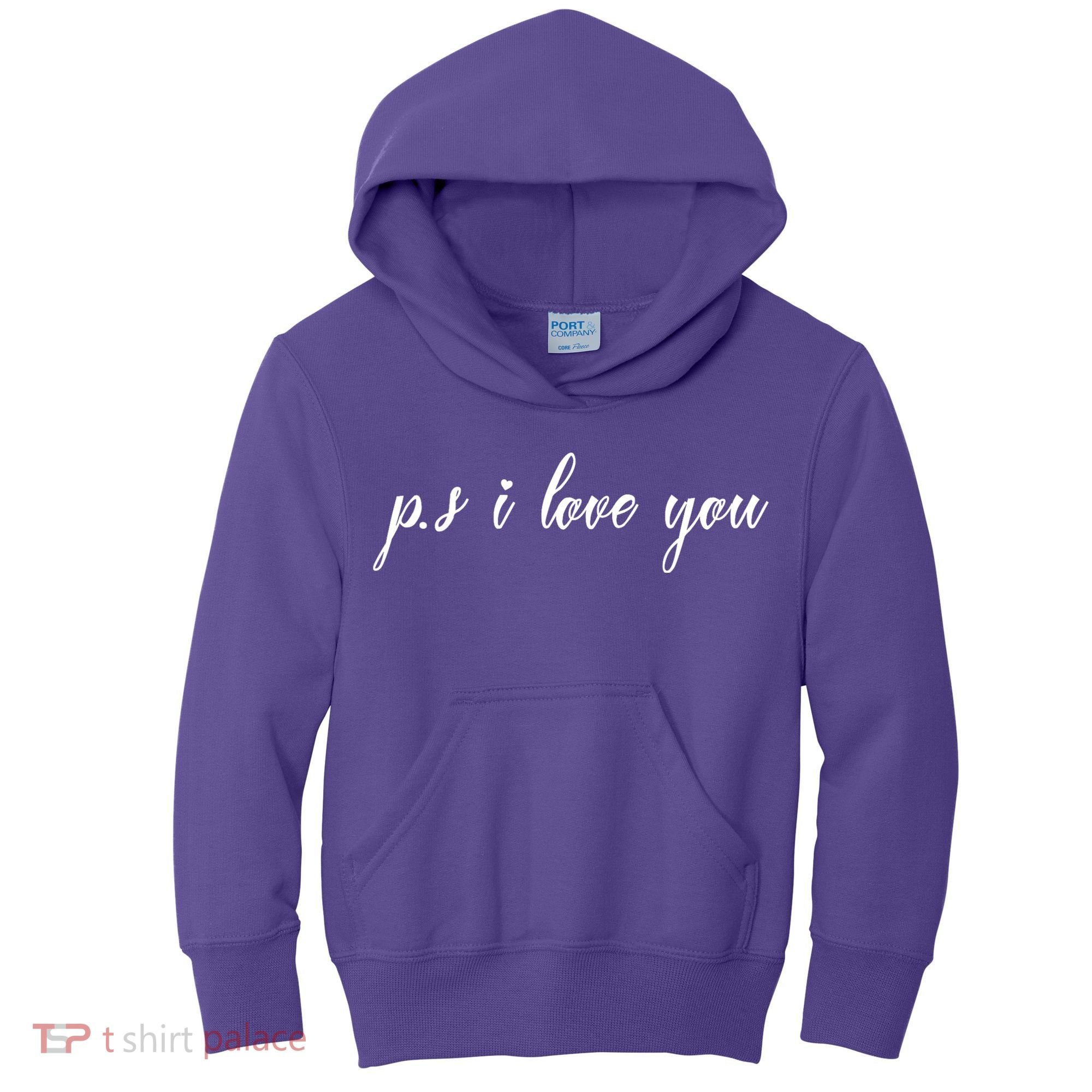 Ps I Love You Day Purple Kids Hoodie