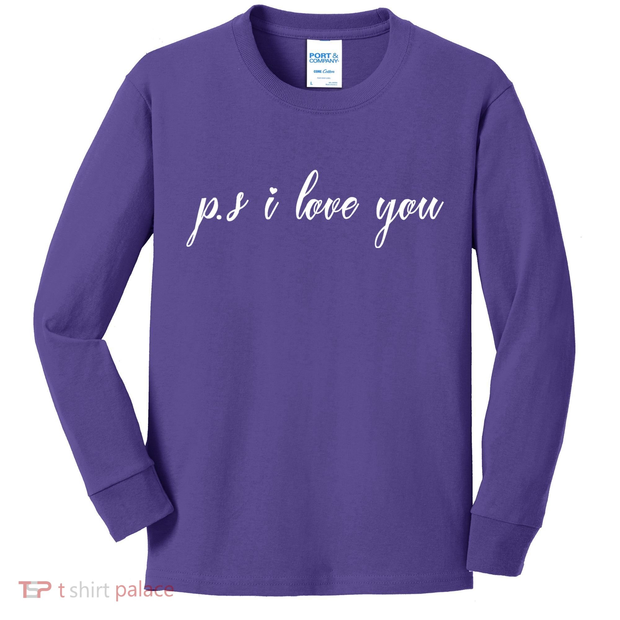 Ps I Love You Day Purple Kids Long Sleeve Shirt