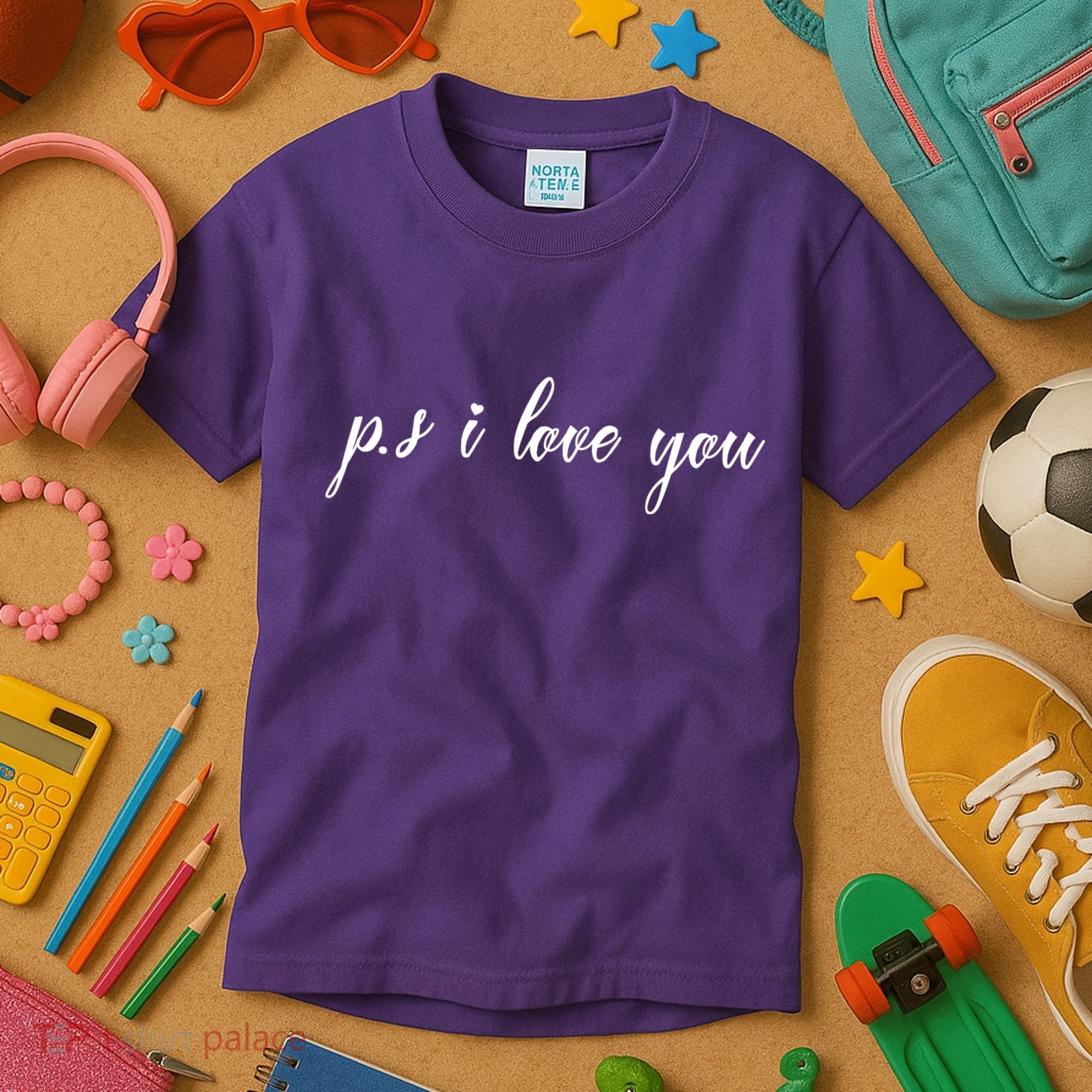 Ps I Love You Day Purple Kids T-Shirt