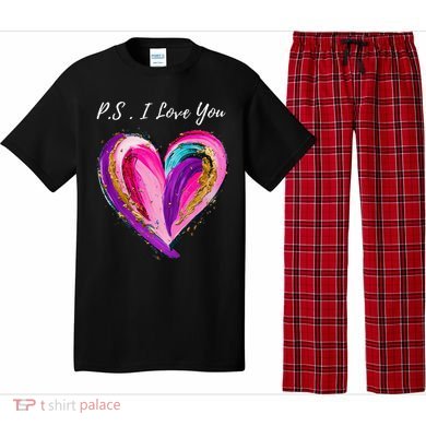 Ps I Love You Day ValentineS Day Purple Heart Pajama Set