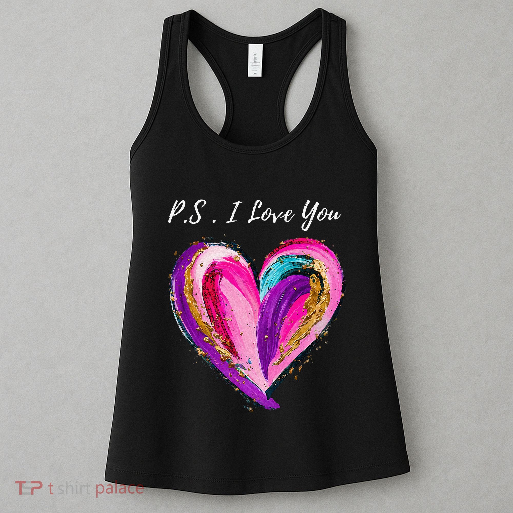 Ps I Love You Day ValentineS Day Purple Heart Women's Tank Top