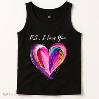 Ps I Love You Day ValentineS Day Purple Heart Tank Top thumb 2