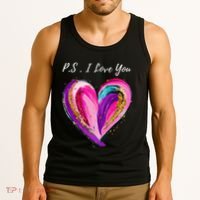 Ps I Love You Day ValentineS Day Purple Heart Tank Top thumb 3