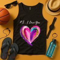 Ps I Love You Day ValentineS Day Purple Heart Tank Top thumb 4