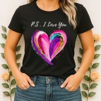 Ps I Love You Day ValentineS Day Purple Heart Women's T-Shirt thumb 2