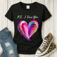 Ps I Love You Day ValentineS Day Purple Heart Women's T-Shirt thumb 3