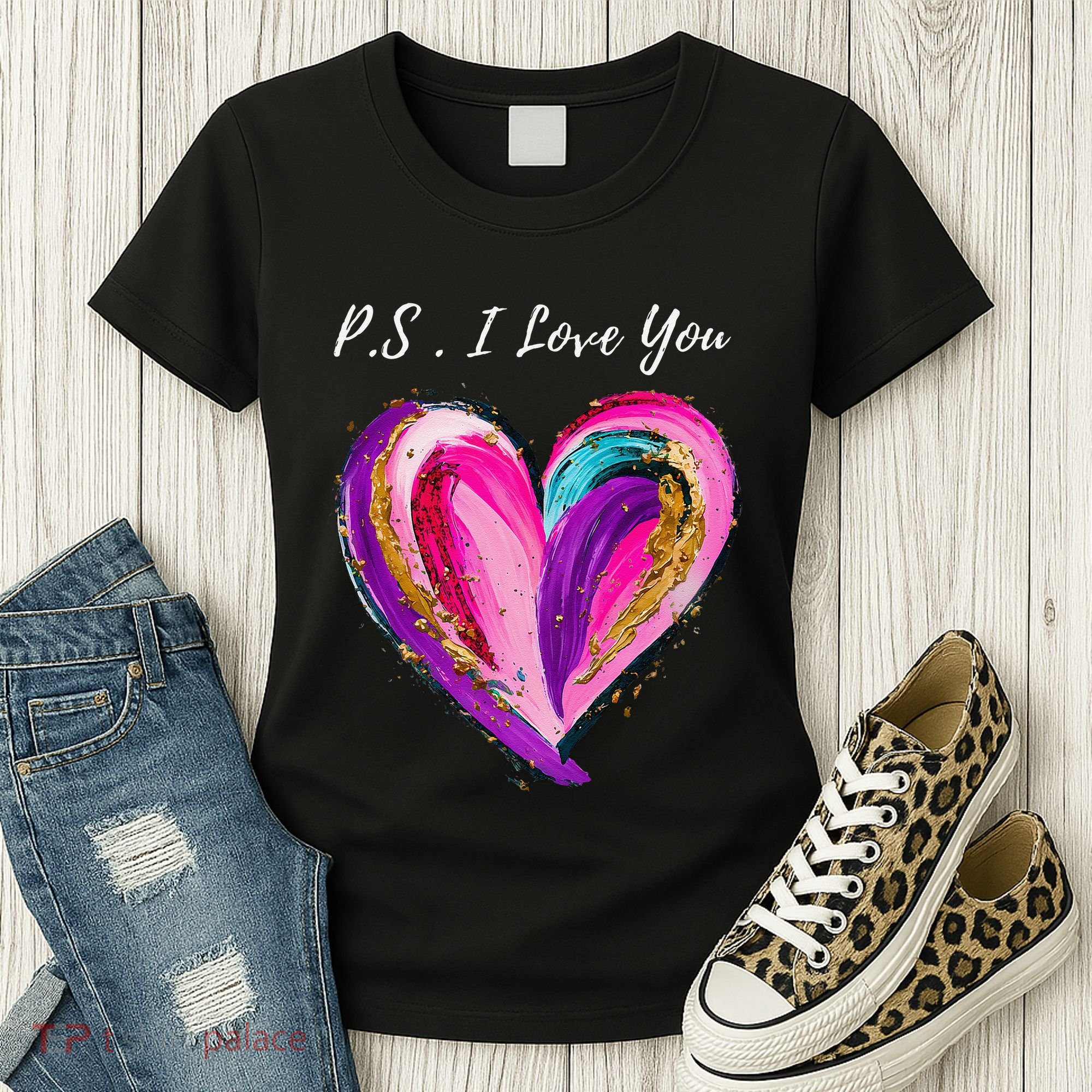Ps I Love You Day ValentineS Day Purple Heart Women's T-Shirt