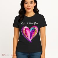 Ps I Love You Day ValentineS Day Purple Heart Women's T-Shirt thumb 4