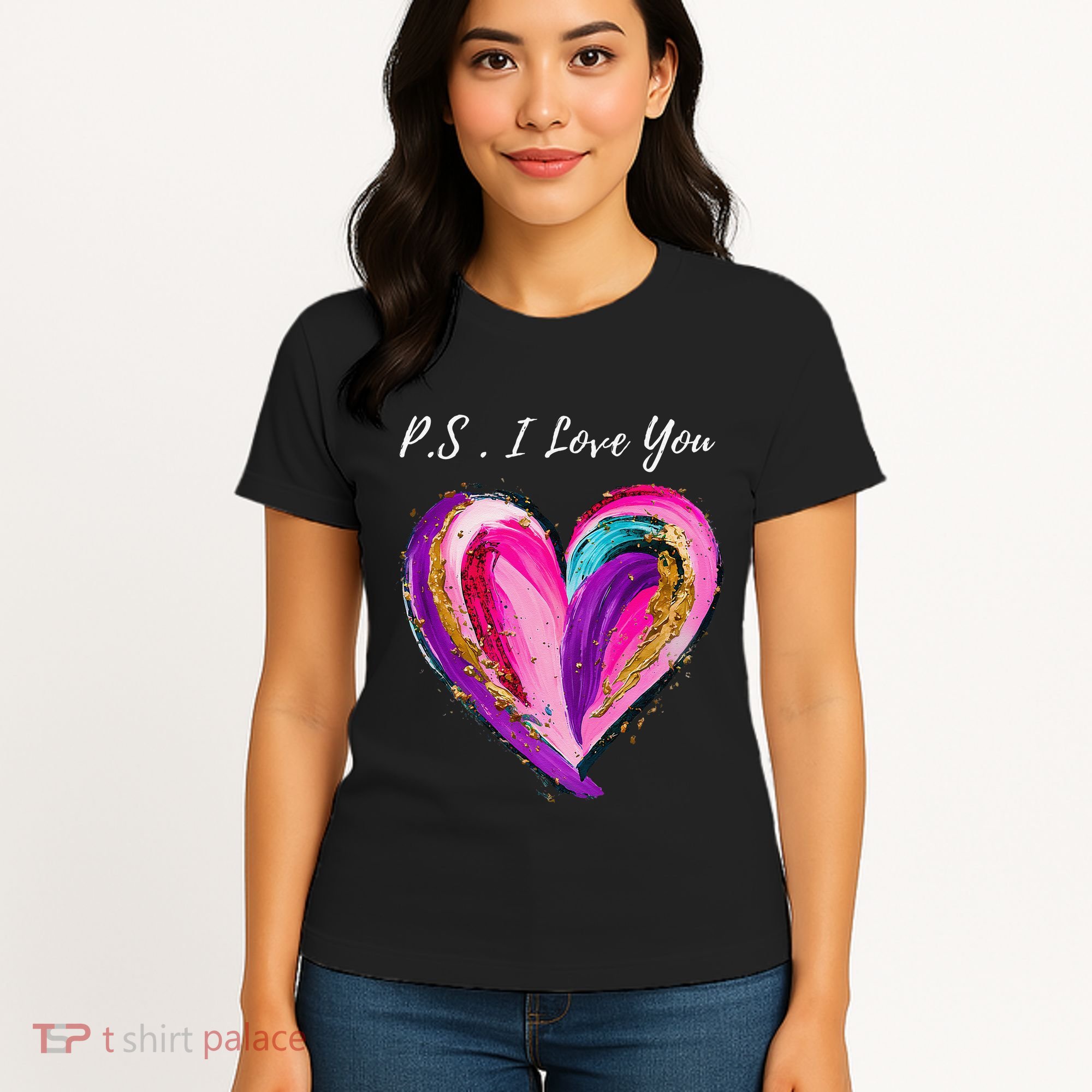 Ps I Love You Day ValentineS Day Purple Heart Women's T-Shirt