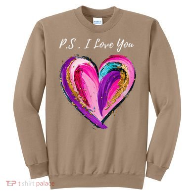 Ps I Love You Day ValentineS Day Purple Heart Sweatshirt
