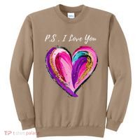 Ps I Love You Day ValentineS Day Purple Heart Sweatshirt thumb 0