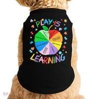 Play Is Learning Special Education Autism Awareness Pride Doggie Tank thumb 0