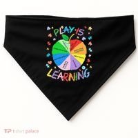Play Is Learning Special Education Autism Awareness Pride USA-Made Doggie Bandana thumb 0
