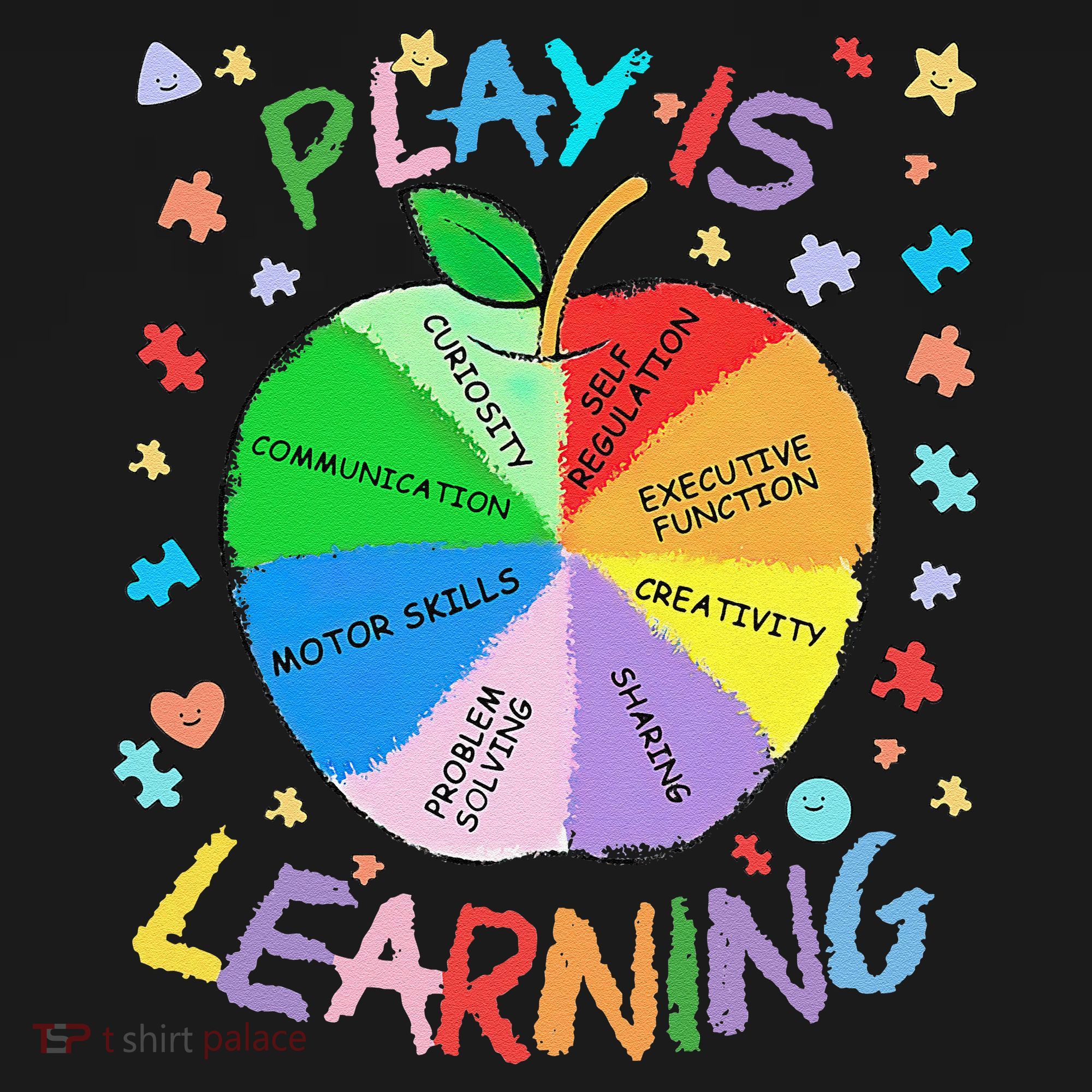 Play Is Learning Special Education Autism Awareness Pride USA-Made Doggie Bandana