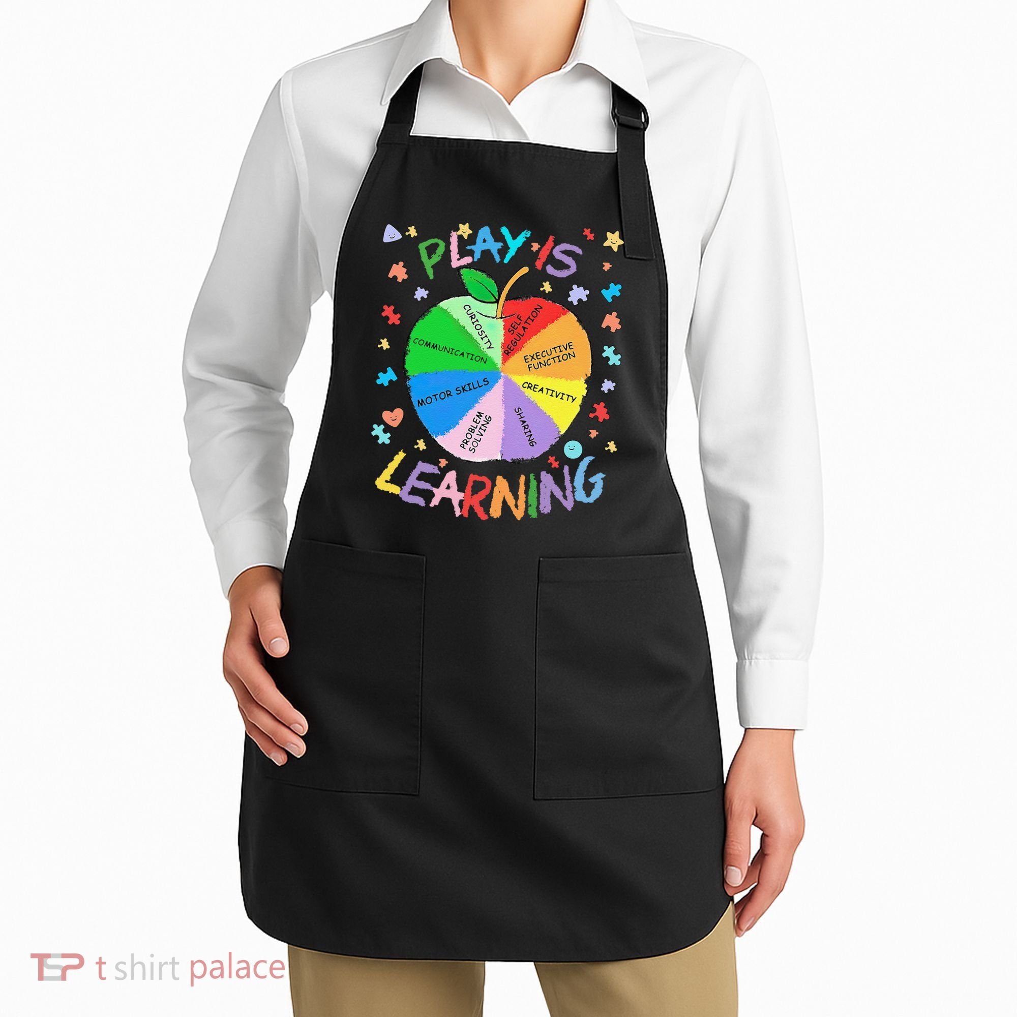 Play Is Learning Special Education Autism Awareness Pride Apron