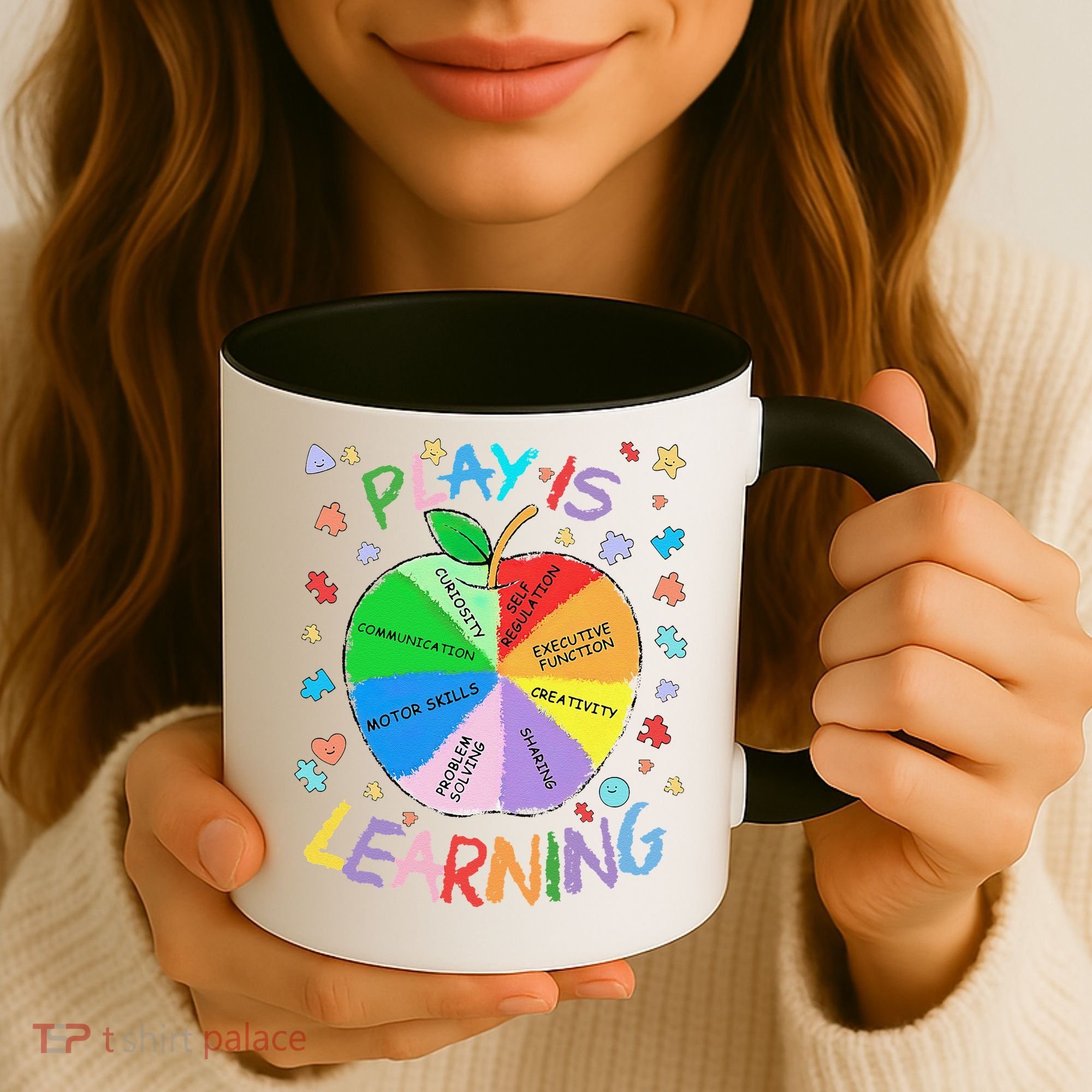 Play Is Learning Special Education Autism Awareness Pride Coffee Mug