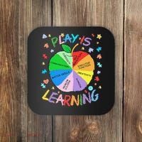 Play Is Learning Special Education Autism Awareness Pride Coaster thumb 0