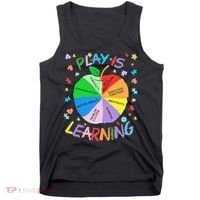 Play Is Learning Special Education Autism Awareness Pride Tank Top thumb 0