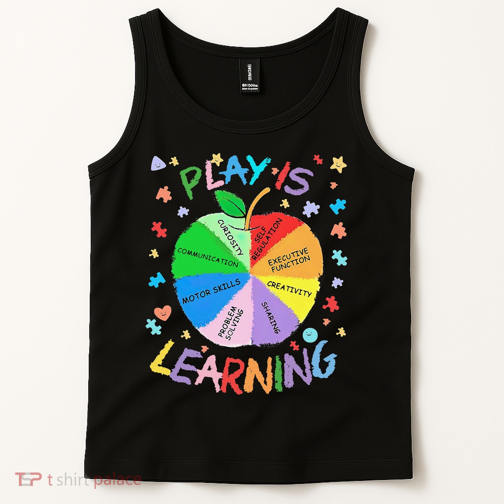 Play Is Learning Special Education Autism Awareness Pride Tank Top