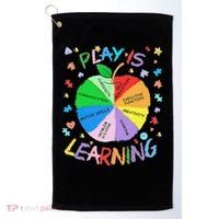 Play Is Learning Special Education Autism Awareness Pride Golf Towel thumb 0