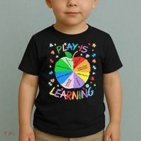 Play Is Learning Special Education Autism Awareness Pride Toddler T-Shirt thumb 2