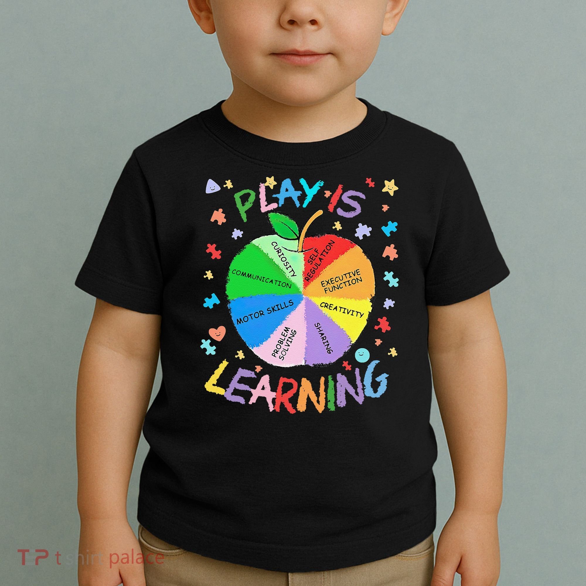 Play Is Learning Special Education Autism Awareness Pride Toddler T-Shirt