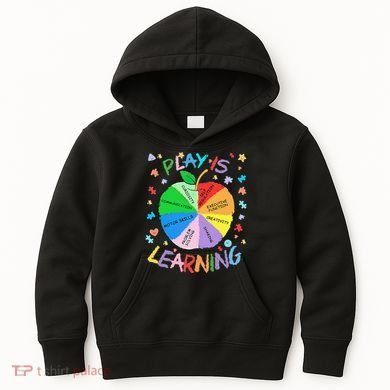 Play Is Learning Special Education Autism Awareness Pride Kids Hoodie