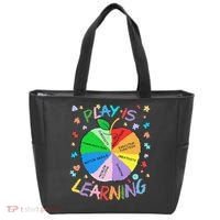 Play Is Learning Special Education Autism Awareness Pride Tote Bag thumb 0