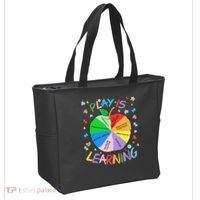 Play Is Learning Special Education Autism Awareness Pride Tote Bag thumb 2