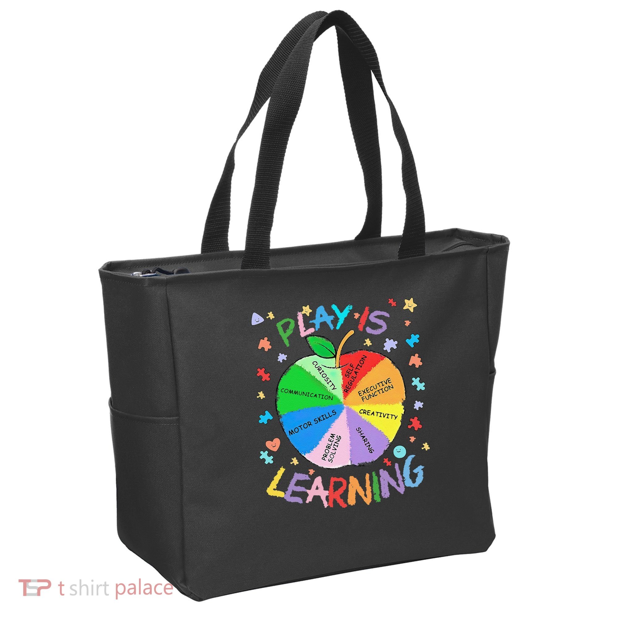 Play Is Learning Special Education Autism Awareness Pride Tote Bag