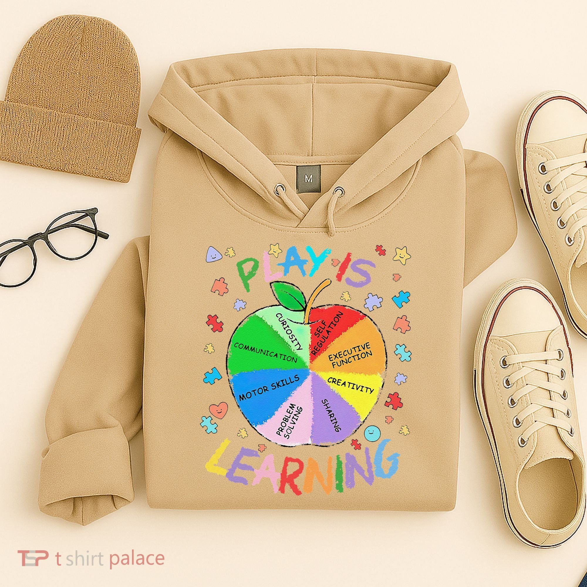Play Is Learning Special Education Autism Awareness Pride Hoodie