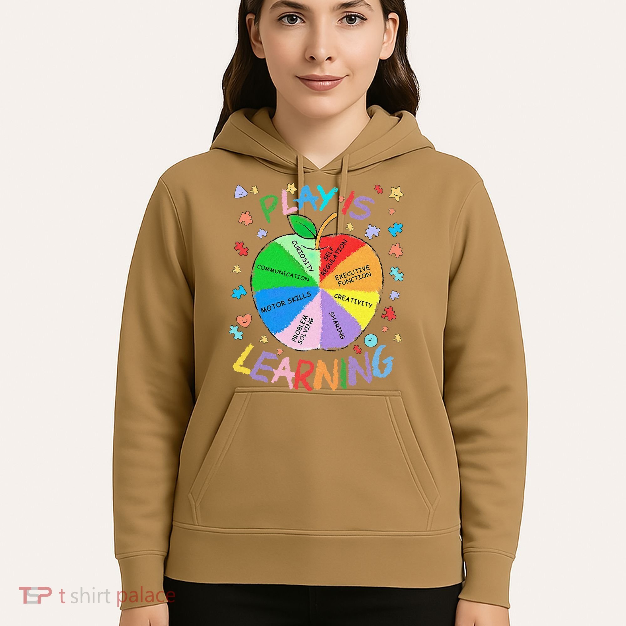 Play Is Learning Special Education Autism Awareness Pride Hoodie