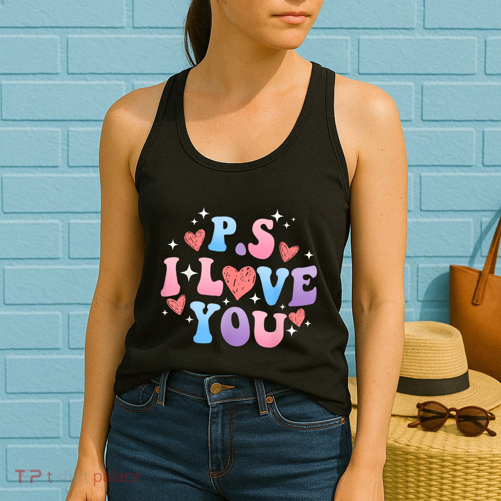 Ps I Love You Day ValentineS Day Purple Heart Women Women's Tank Top
