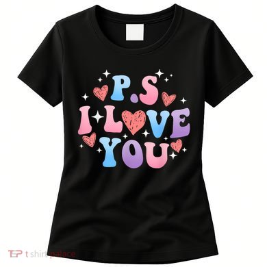 Ps I Love You Day ValentineS Day Purple Heart Women Women's T-Shirt