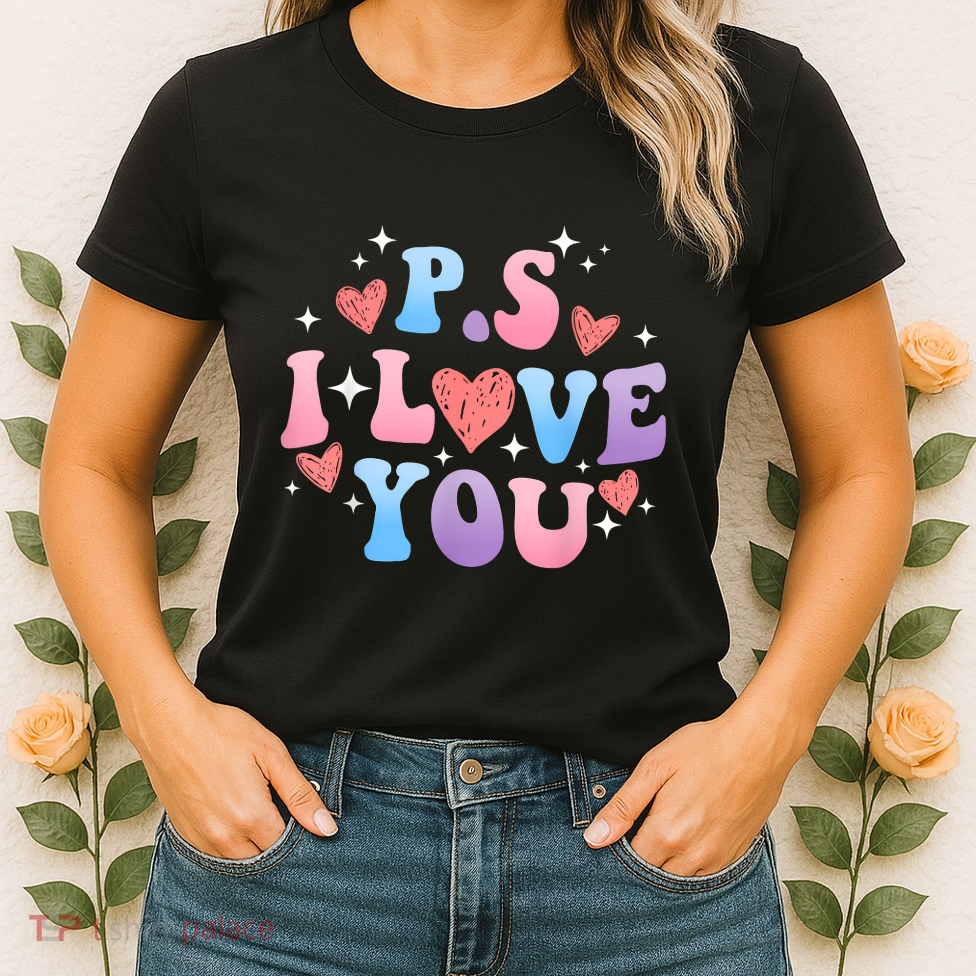 Ps I Love You Day ValentineS Day Purple Heart Women Women's T-Shirt