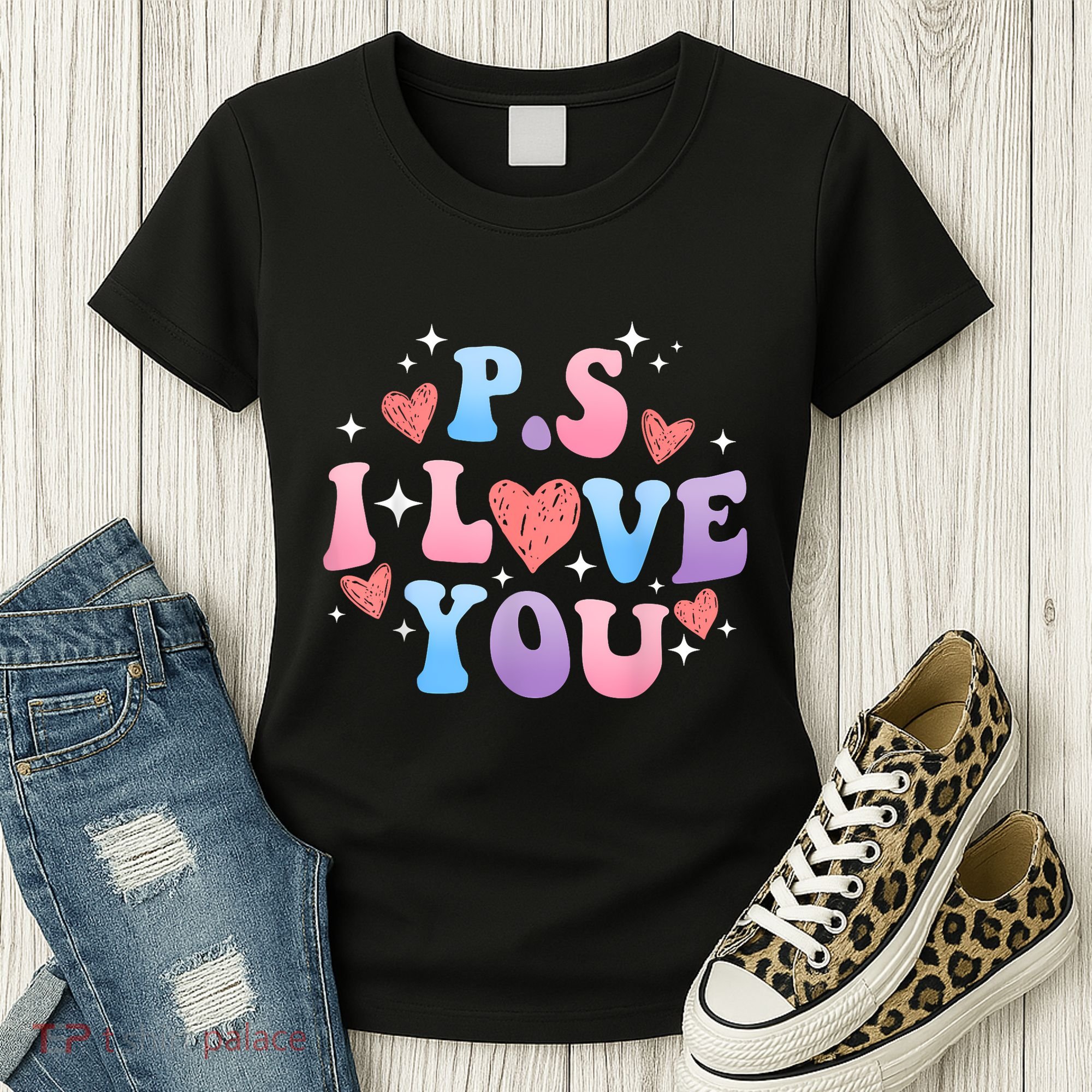 Ps I Love You Day ValentineS Day Purple Heart Women Women's T-Shirt