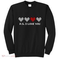Ps I Love You Day ValentineS Day Purple Heart Sweatshirt thumb 0