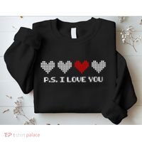 Ps I Love You Day ValentineS Day Purple Heart Sweatshirt thumb 2