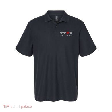 Ps I Love You Day ValentineS Day Purple Heart Polo