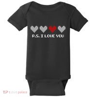 Ps I Love You Day ValentineS Day Purple Heart Baby Bodysuit thumb 0