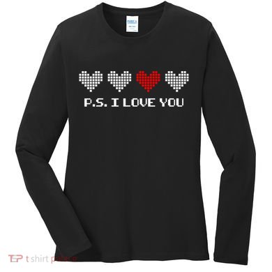 Ps I Love You Day ValentineS Day Purple Heart Women's Long Sleeve Shirt